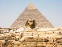 The Great Sphinx, in front of the Pyramid of Khafre